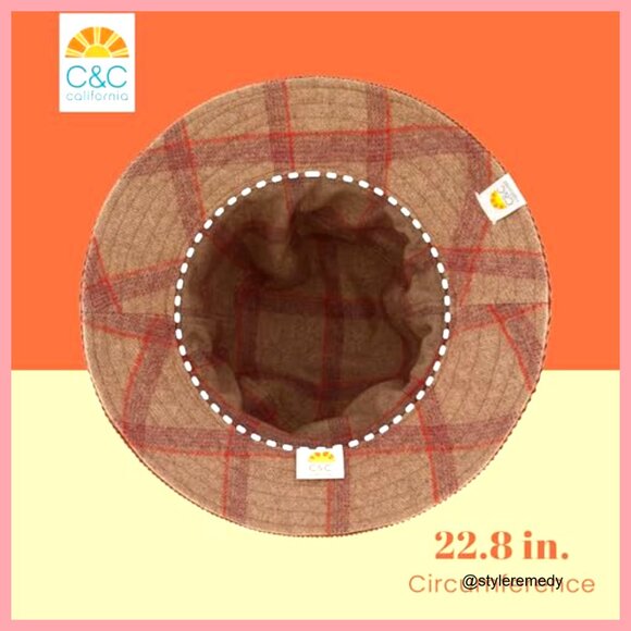 Reversible Corduroy and Plaid Packable Travel Hat, Wide Brim Summer Hat main image 6